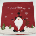 Capa de almofada de Natal vermelha de zíper de padrões fofos